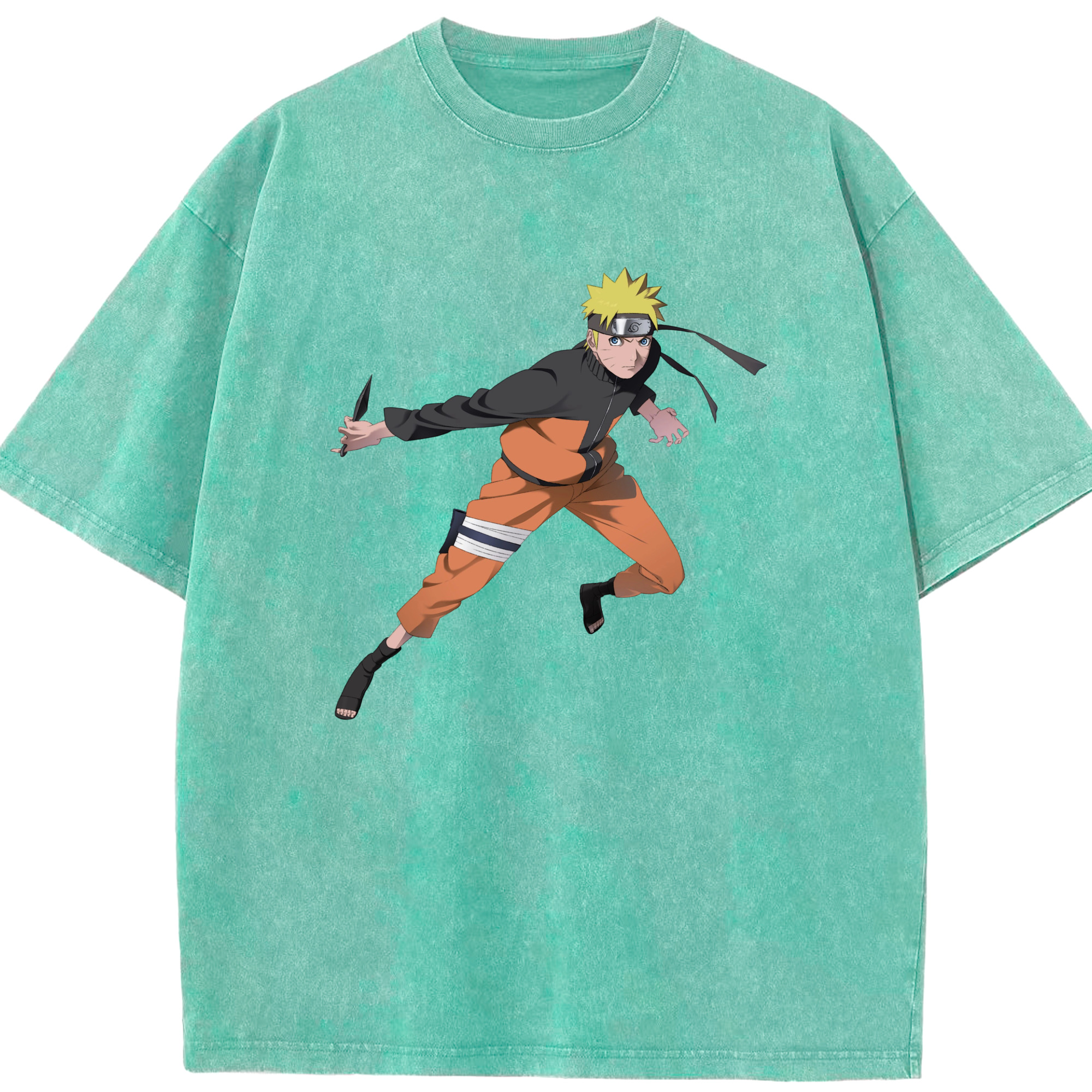 （画像用） NARUTO -ナルト- うずまき ナルト Uzumaki Naruto 綿100% ヴィンテージ風 半袖Tシャツ（フロントプリント）